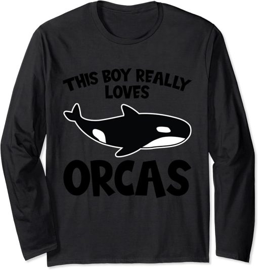 This Boy really loves Orcas Orcas Long Sleeve T-Shirt