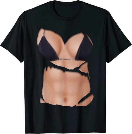 Fake Abs T Shirt Funny Bikini Body Muscle Six Pack 3D