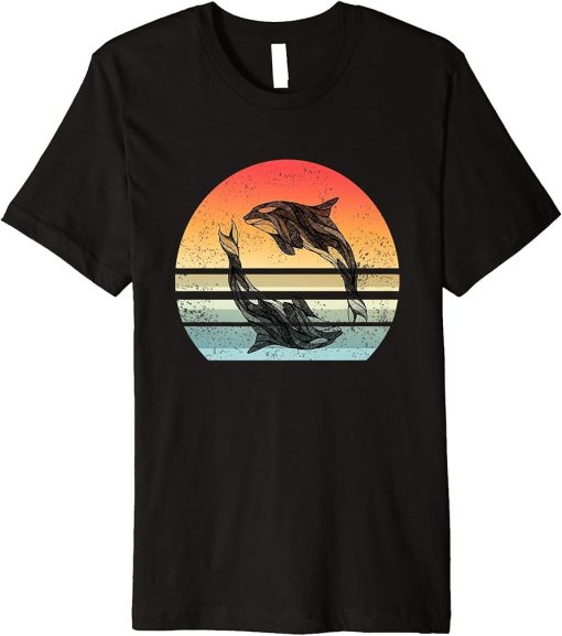 Retro Orca Killer Whale Shirt Whale Gifts for Women Men Premium T-Shirt