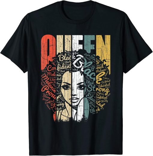 Black History Shirts for Women - Educated Strong Black Queen T-Shirt