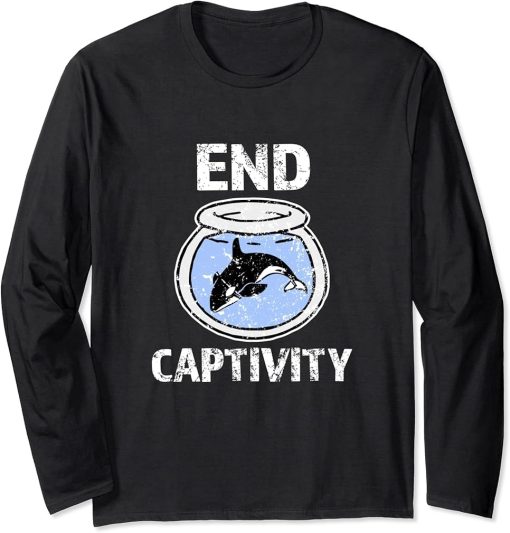 End Captivity Shirt - Free the Orca Whales T-Shirt apparel Long Sleeve T-Shirt