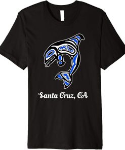 Blue Native American Cruz Santa CA Tribal Orca Killer Whale Premium T-Shirt