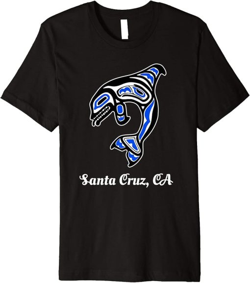 Blue Native American Cruz Santa CA Tribal Orca Killer Whale Premium T-Shirt