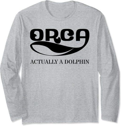 Orca Whale Dolphin Retro Ocean Graphic Vintage Sea Design Long Sleeve T-Shirt